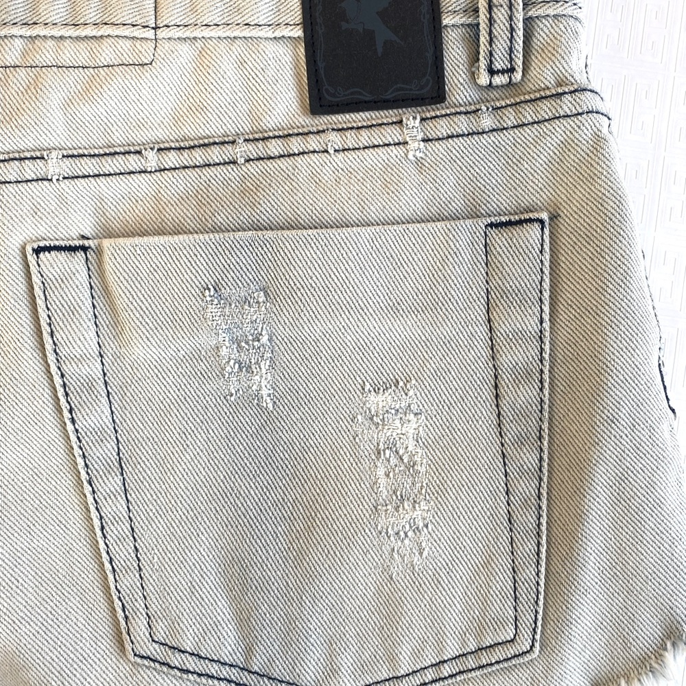 One Teaspoon Blue Jean Shorts with Sparkling Accents - Picture 9 of 15